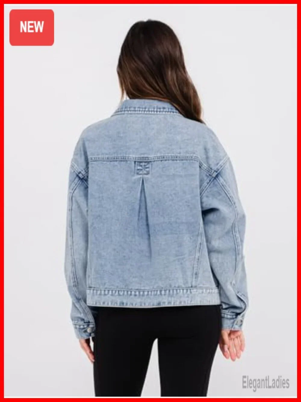 Oversized Denim Jacket Long Sleeve Button Down 80s Vintage 90s Y2K Trendy